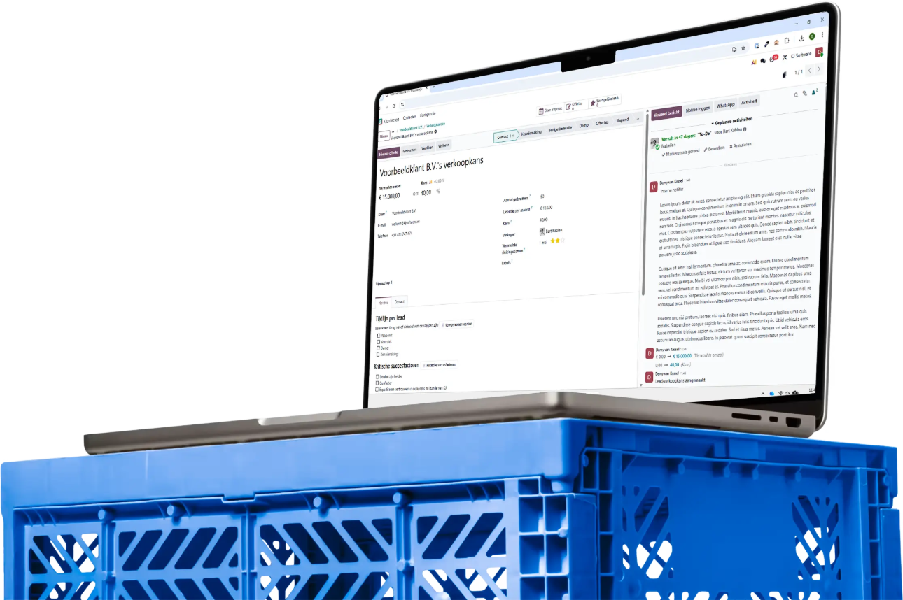 Impressie Odoo voorbeeld laptop