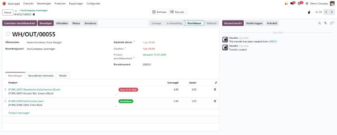 Odoo voorraad voorbeeld